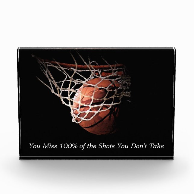 Motivierend Zitat Basketball Fotoblock (Vorderseite)
