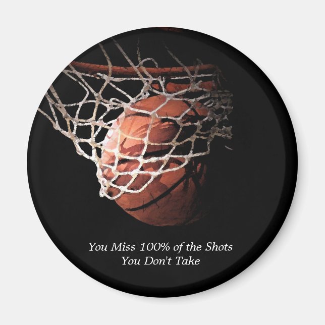 Motivierend Zitat Basketball Magnet (Vorne)