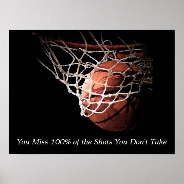 Motivierend Zitat Basketball-Poster Poster (Vorne)