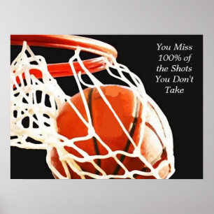 Motivierend Zitat Basketball Shooting Art Poster