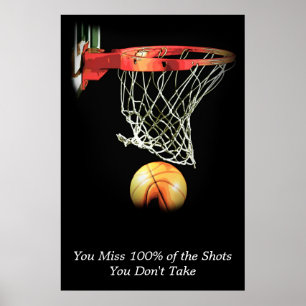 Motivierend Zitat Basketball Sport Poster