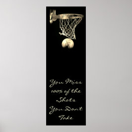 Motivierend Zitat Basketball Tür Vintag Sepia Poster