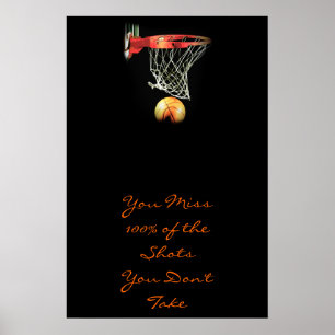 Motivierend Zitat Basketball-Türplakat Poster