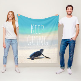 Motivierend Zitat Behalte auf Schildkrötenstrand Fleecedecke