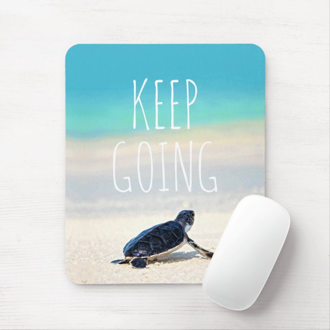 Motivierend Zitat Behalte auf Schildkrötenstrand Mousepad (Mit Mouse)