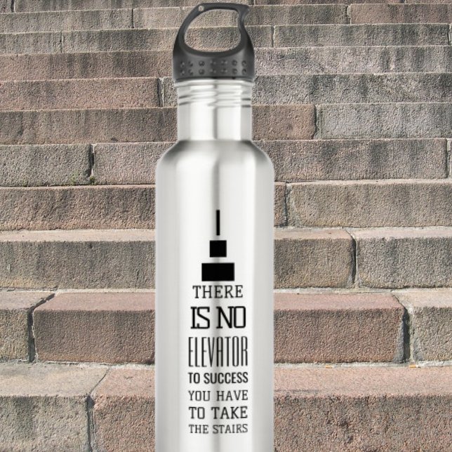 Motivierend Zitat-Design, modernes Schwarz und Edelstahlflasche (Motivational quote)