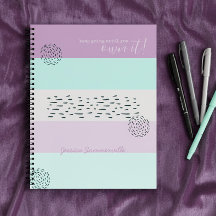 Motivierend Zitat Doodle und Stripe Lilac Minze