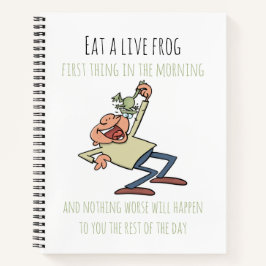 Motivierend Zitat Essen ein Live Frosch Funny Cart Notizbuch