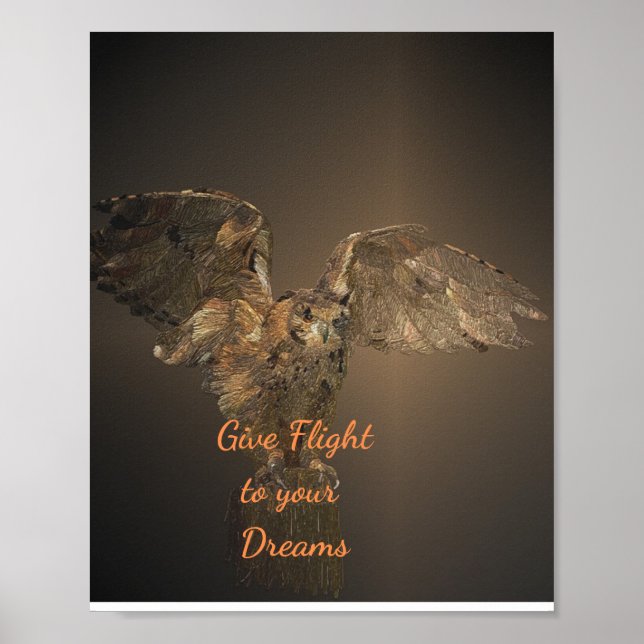 Motivierend Zitat: Flight to Your Dreams Poster (Vorne)