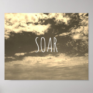 motivierend Zitat Himmel und Wolken Poster