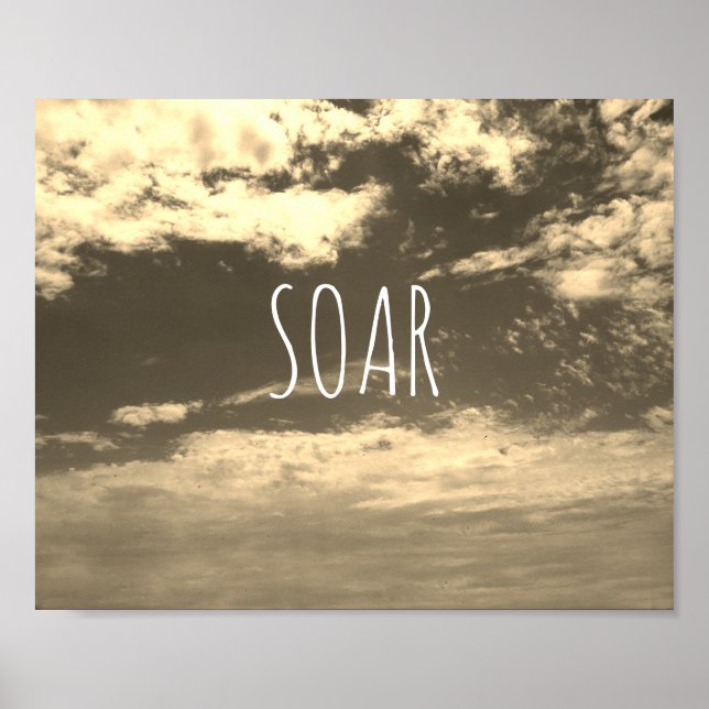 motivierend Zitat Himmel und Wolken Poster (Vorne)