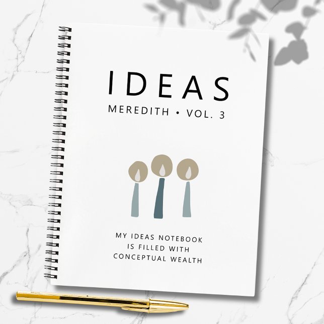 Motivierend Zitat Personalisierte Ideen Notizbuch (Motivational Quote Hand Drawn Candles Personalized Ideas Notebook)