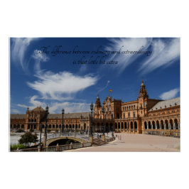 Motivierend Zitat - Plaza De Espana, Sevilla Poster