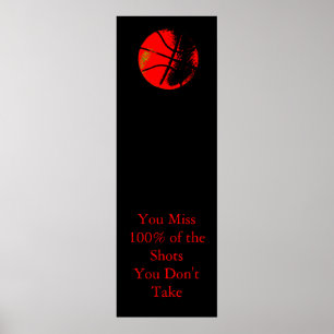 Motivierend Zitat Red Black Basketball Poster