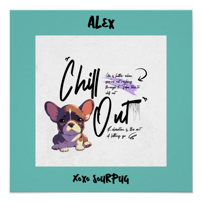 Motivierend Zitat rosa aquamarine Aquarellfarbe ab Poster (Vorderseite)