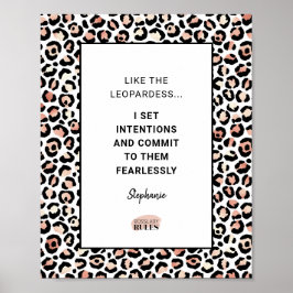 Motivierend Zitat Rose Gold Leopard Muster Poster