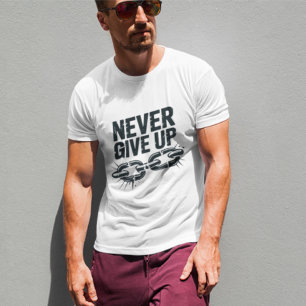 motivierend Zitat Vintager Kette "Nie aufgeben" T-Shirt