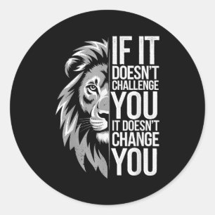 Motivierend Zitat von Lion Mindset für GYM-Workout Runder Aufkleber