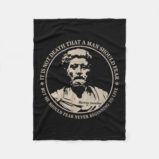 Motivierend Zitat von Marcus Aurelius über Angst Fleecedecke (Vorderseite)