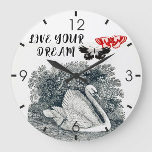 Motivierend Zitat zum Träumen Große Wanduhr
