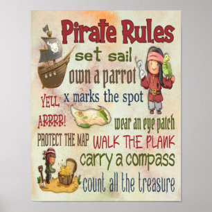 Motivierend Zitate der Piratenregeln - Poster 11x1