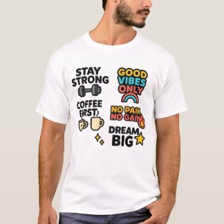 Motivierend Zitate Kaffee und Fitness Tasse T-Shirt