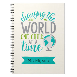 Motivierend Zitate-Linen-Notebook für Lehrer Notizblock