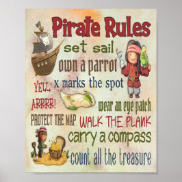 Motivierend Zitate-Poster für Piratenregeln - 8x10 Poster