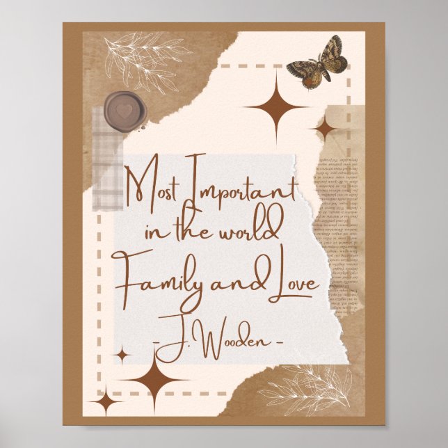 Motivierend Zitate Typografie Familienfriedensklau Poster (Vorne)