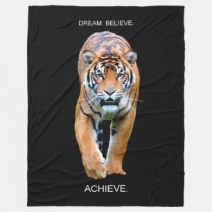 Motivierend Zitatstraum glauben Tiger erreichen Fleecedecke