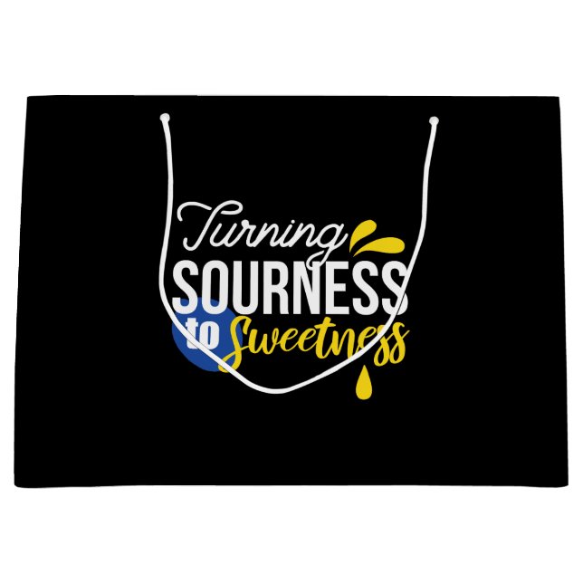 Motivierend Zitronenangebot von sauer bis süß Große Geschenktüte (Vorderseite)