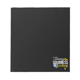 Motivierend Zitronenangebot von sauer bis süß Notizblock