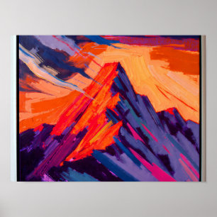 Motivierende abstrakte Landschaft: Gipfelaufstieg Poster