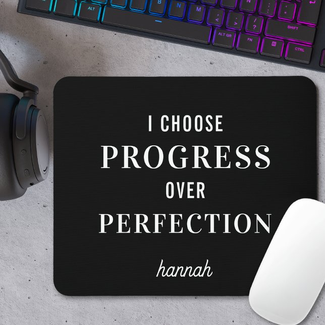 Motivierende Affirmation Minimalist Schwarz  Mousepad (Von Creator hochgeladen)