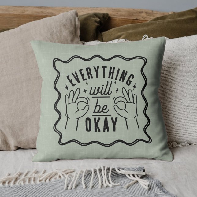 Motivierende Affirmationen Alles Wird Gut Kissen (Von Creator hochgeladen)