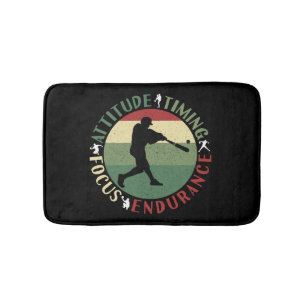 Motivierende Baseball-Mannschaftswerte Badematte