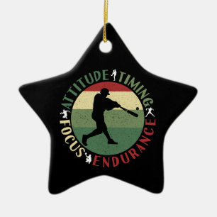 Motivierende Baseball-Mannschaftswerte Keramik Ornament
