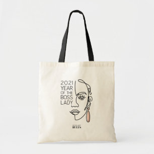 Motivierende Chefin Linienkunst Typografie Tragetasche