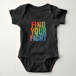 Motivierende Finde-deinen-Kampf-Zitat-Kunst Baby Strampler