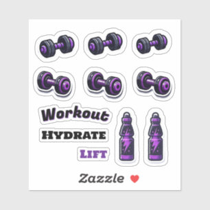 Motivierende Fitness-Workouts Hanteln  Aufkleber
