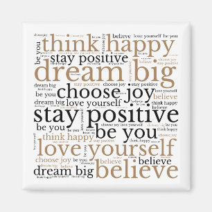 Motivierende Formulierungen WordArt Muster Schwarz Magnet