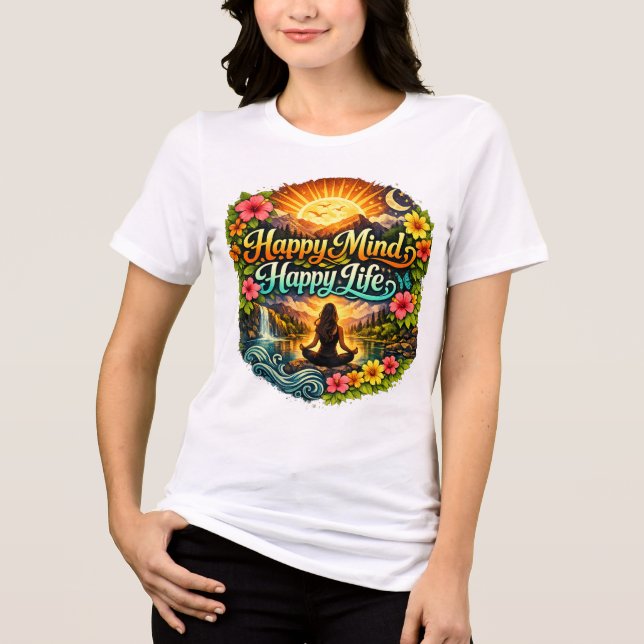 Motivierende Frauen Weißes T-Shirt Tri-Blend Shirt (Vorderseite)