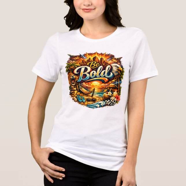 Motivierende Frauen Weißes T-Shirt Tri-Blend Shirt (Vorderseite)