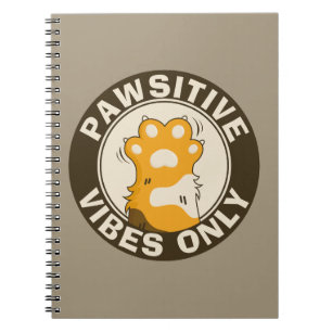 Motivierende Katze Nur positive vibes Schule Notizblock