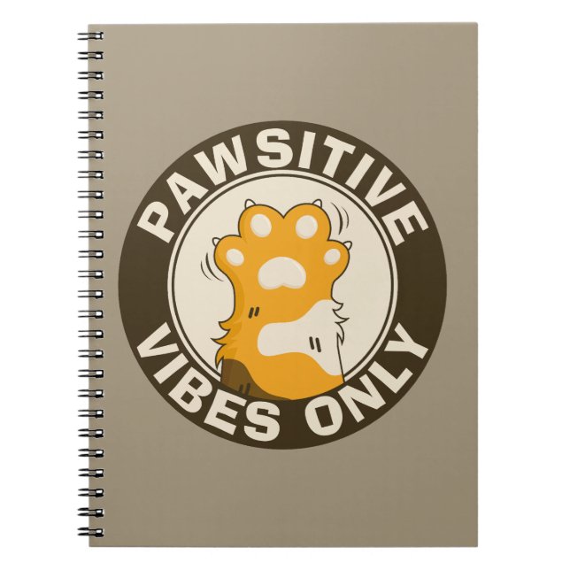 Motivierende Katze Nur positive vibes Schule Notizblock (Vorderseite)