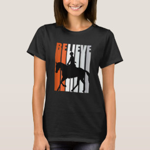 Motivierende Mädchen Reiten Leben Schön Glauben T-Shirt