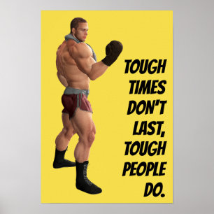 Motivierende Worte Boxers Schlag Kämpfer Zitat Poster