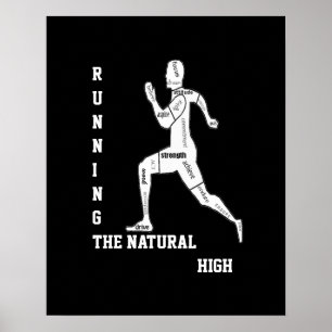 Motivierende Worte, Laufen - das natürliche Hoch Poster