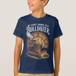 Motivierender Bulldozer-Geist-Tier Retro Lustig T-Shirt