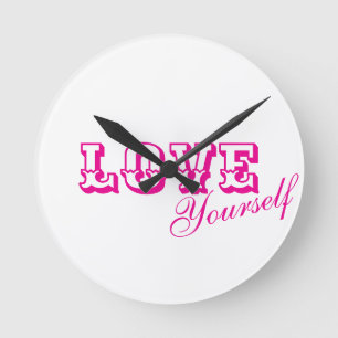Motivierender Lieben Sie Sich Selbst Text Wanduhr